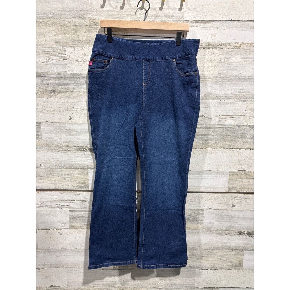Woman Within Jeggings Women 16 Blue Stretch Straight Leg Casual EUC